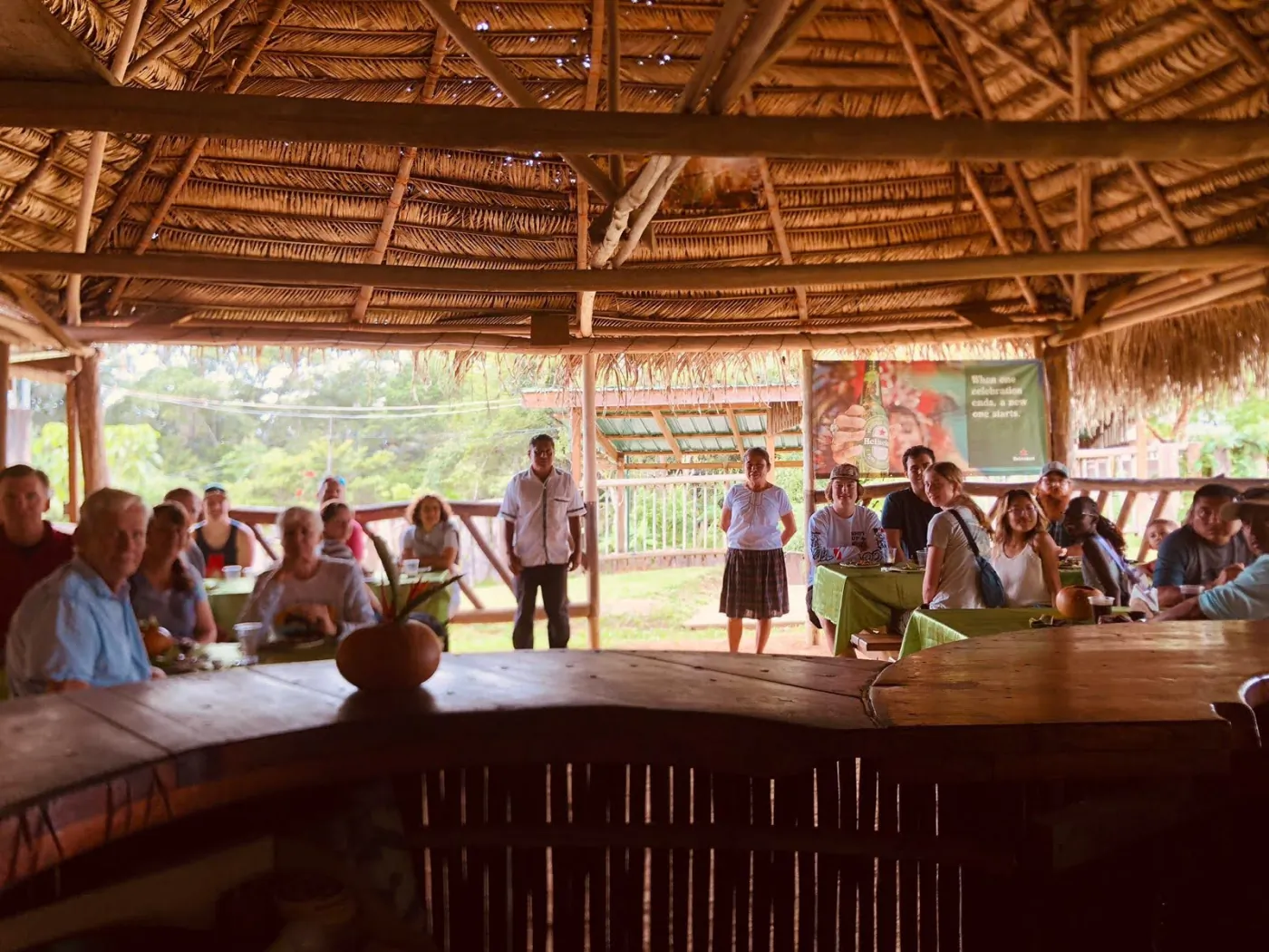 A group enjoying the traditional meal experience together